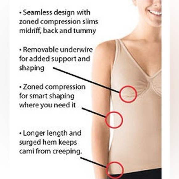 SPANX Slim Cognito Body Shaping Cami size large shapewear nude - Picture 9 of 10